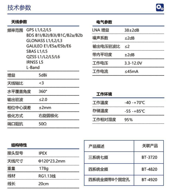 大地测绘GNSS天线机械控制内置GPS卫星导航