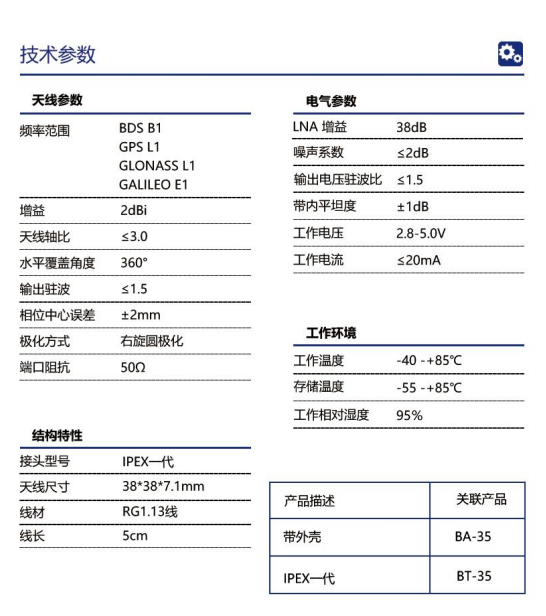 image.png M8N模块 GPS北斗无人机内置有源陶瓷天线